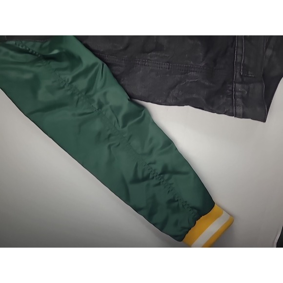 Green‎ Bay Packers Denim Jacket Mens Large Levi's NFL Black Green Gold Rare - Picture 11 of 16